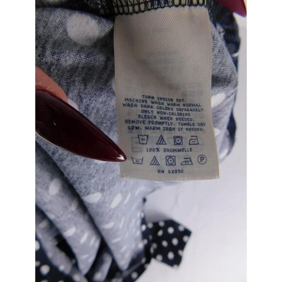 Lands' End Shirt Kids Medium 10-12 Blue Polka Dot Long Sleeve Tunic Top - Picture 4 of 5